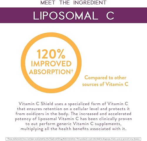 Miniatura 3 de Body Kitchen Escudo liposomal de vitamina C, 1000 mg PureWay-C, alta absorción, sin OMG, apoya la salud inmunológica y la eficacia celular, cápsulas