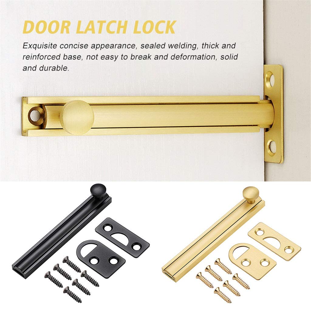 Bullone della serratura della porta, serratura a chiavistello scorrevole, serratura a scrocco, serratura a scrocco in ottone Hardware di facile installazione con viti Windows Antifurto Barn Gate Slide