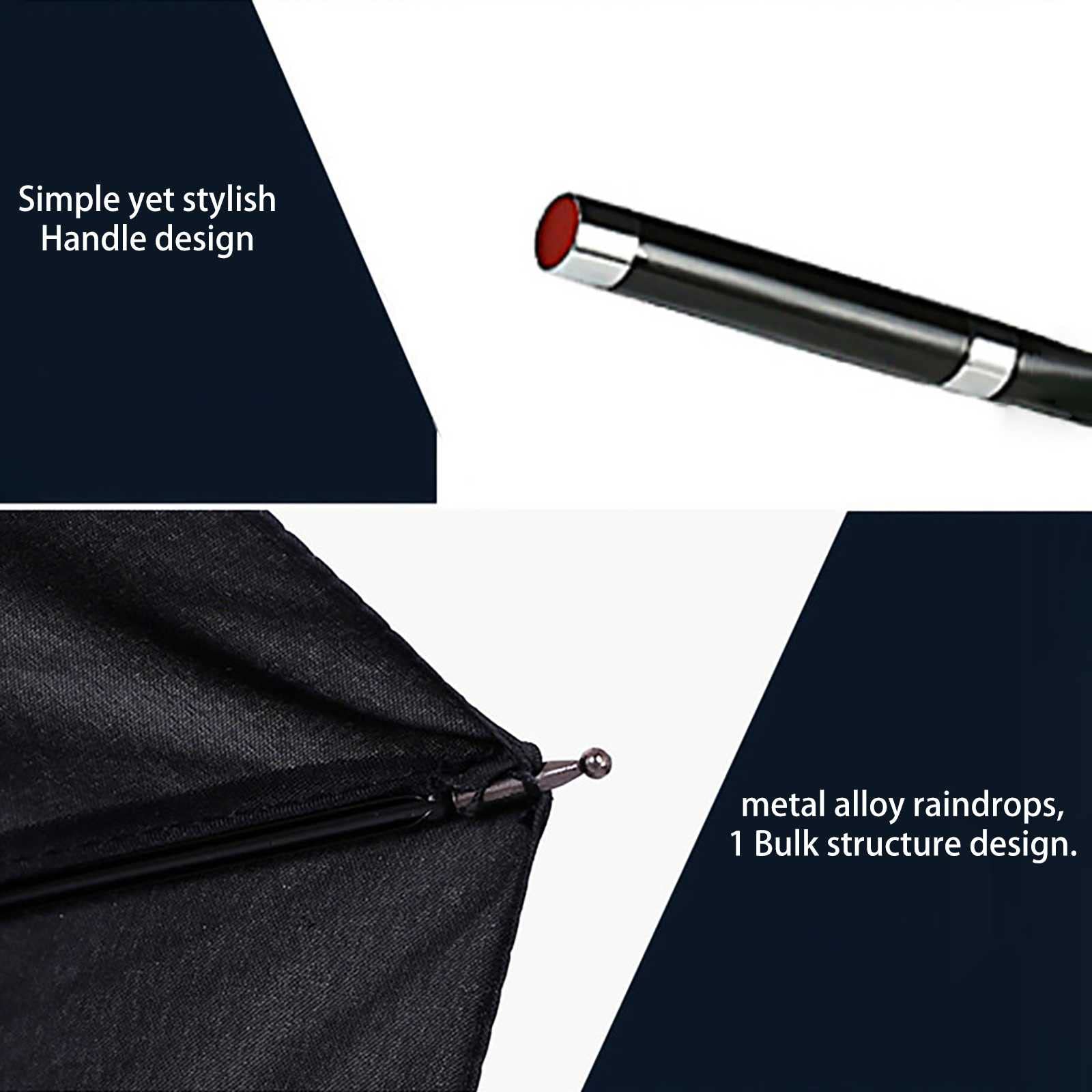 Selbstverteidigung Regenschirm Luxus Umbrella UnzerstöRbar Einfach 68cm Sicherheit Robust Langlebig SpazierstöCke Regenschirm Windschutz Rippen Exquisit (A)