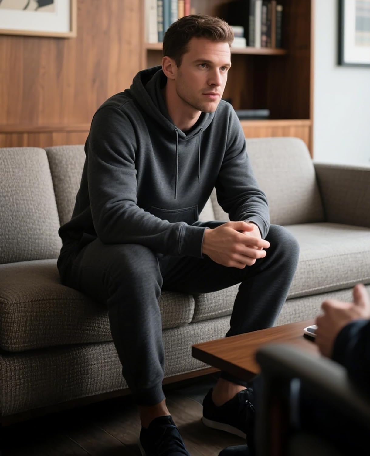 Men's Tracksuits 2 Piece Hoodie and Sweatpants Set Fleece Sweatsuits Casual Athletic Jogging Suit for Men - Image 3