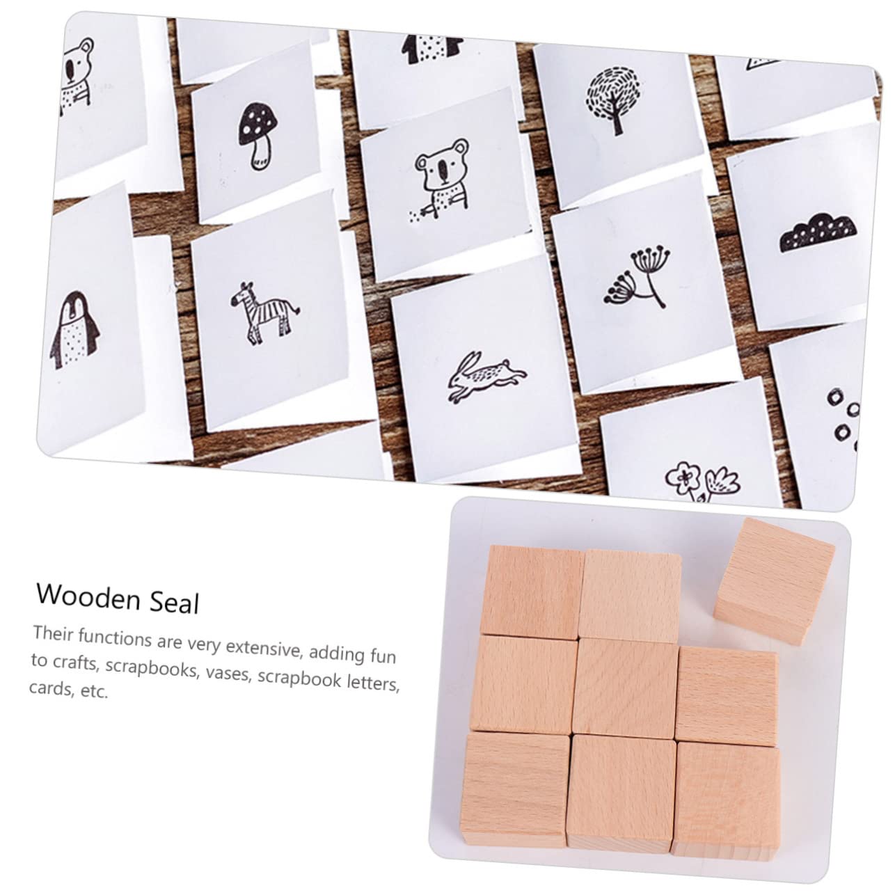 BEBEMOKO 20pcs Blank Wax Seal Stamp Handmade Wooden Stamps for Scrapbooking and Creative Projects
