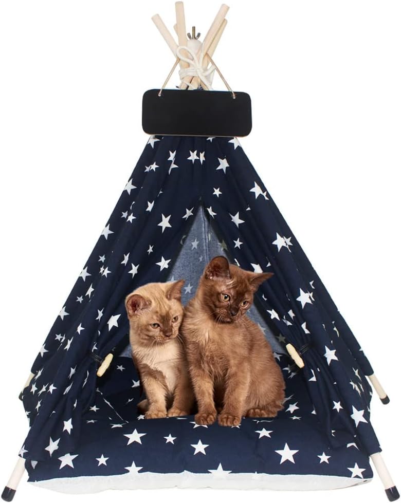 Pet Teepee Tent for Dogs & Cats Teepee Tent with Thick