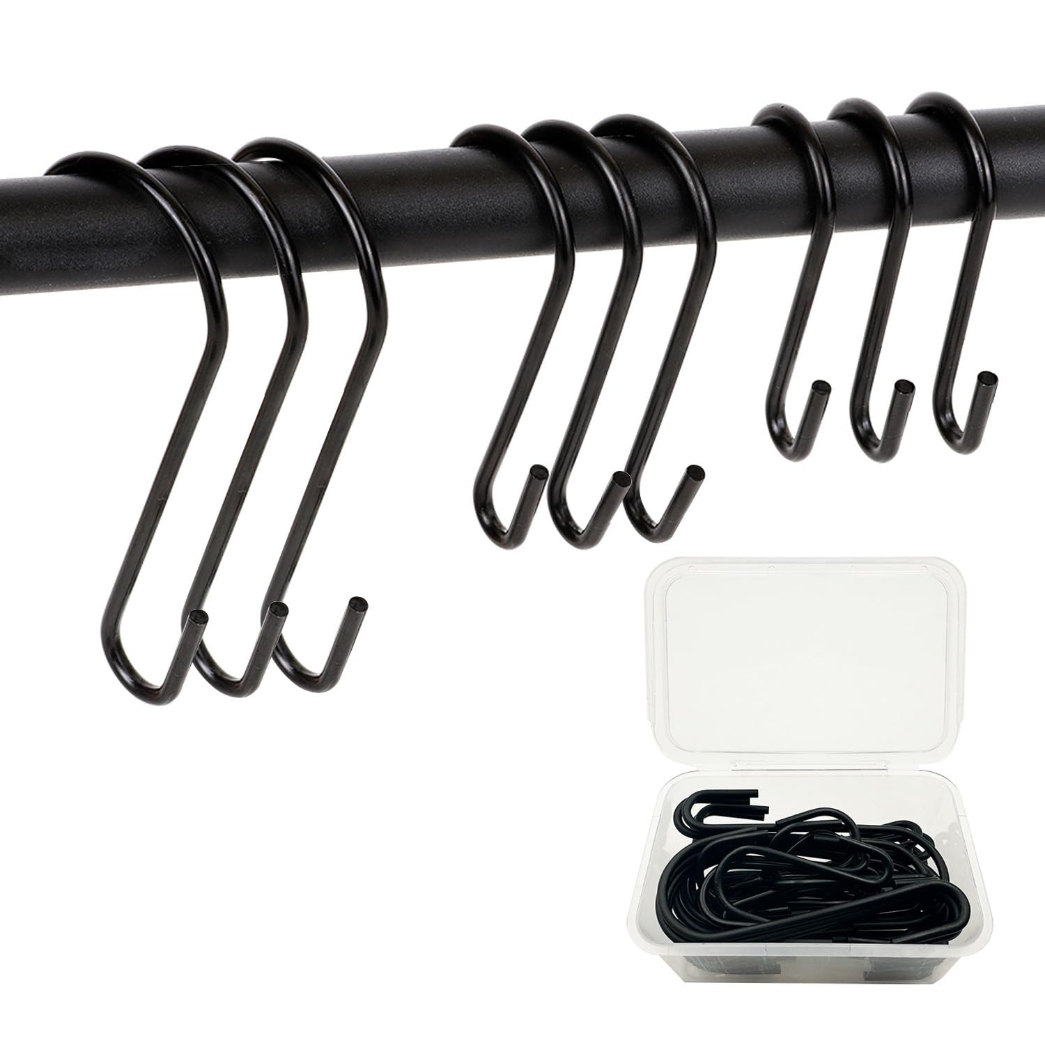 32PCS S Hooks - Heavy Duty Black -6 32PCS S Hooks - Heavy Duty Black -6