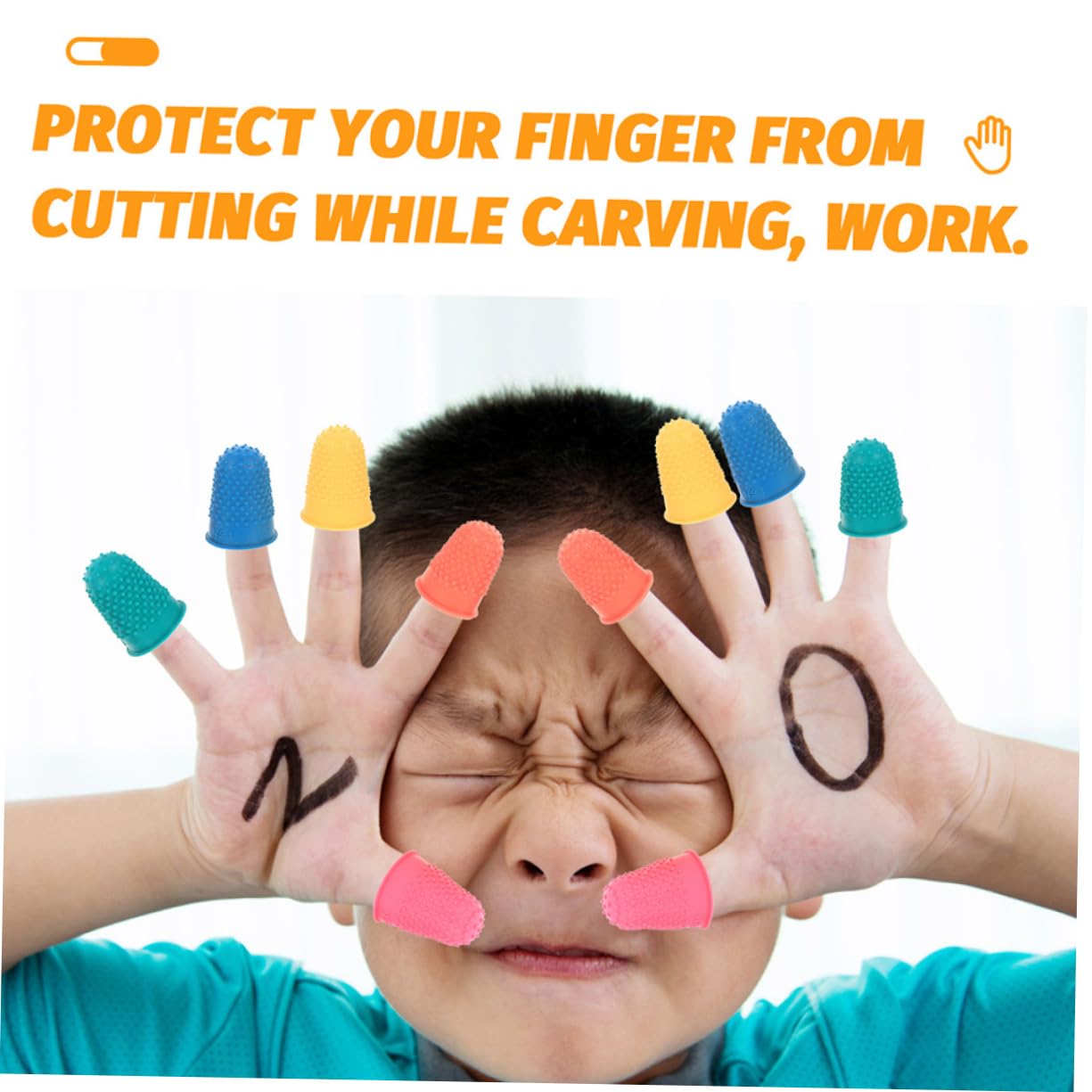 FOMIYES 2sets Finger Covers Nonslip Fingers Tip Protective Covers Set 50pcs*2 Random Color