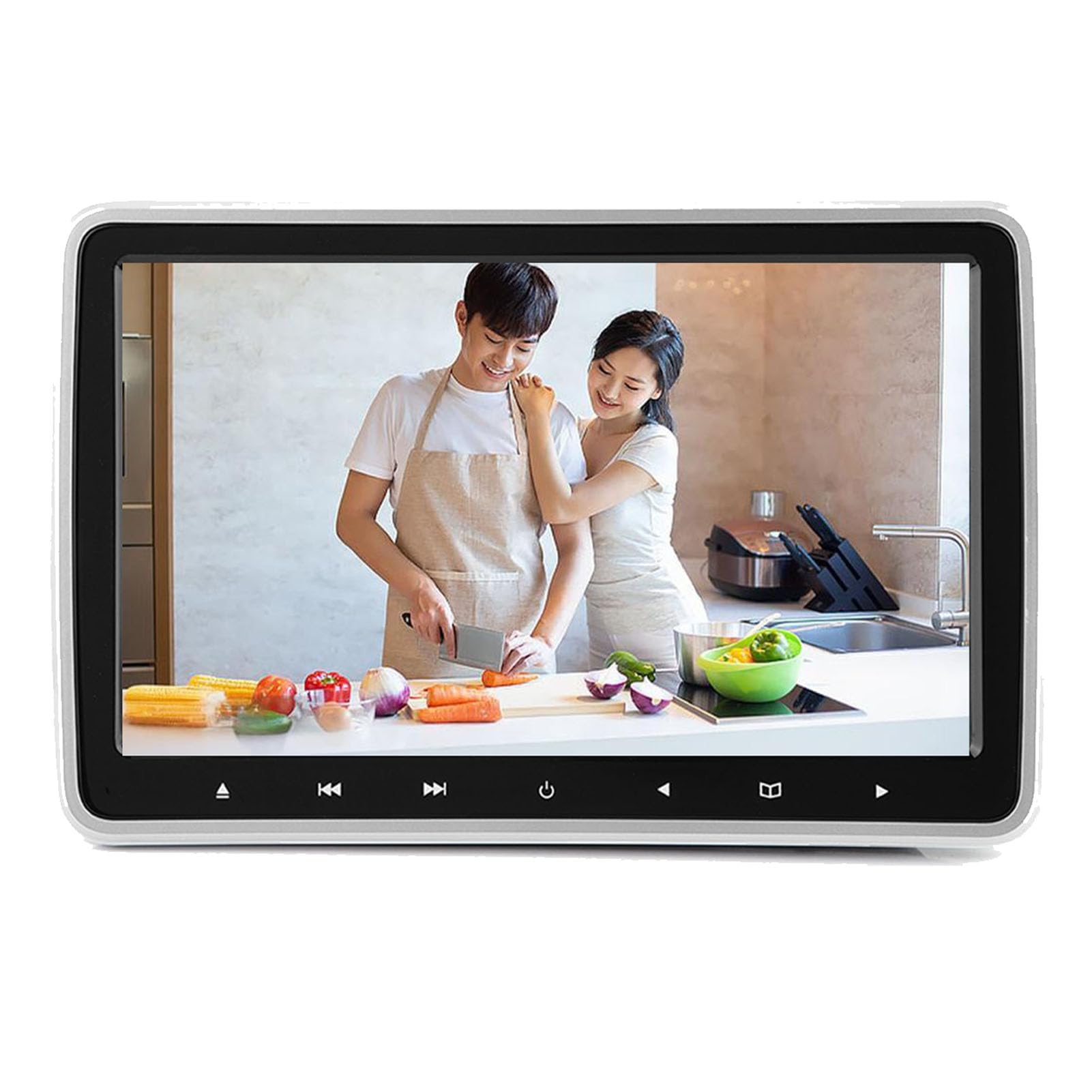 Lettore DVD da 10,1 pollici TFT HD per poggiatesta per auto, monitor portatile con clip, schermo LED con risoluzione RGB 1024 x 600 con caricatore CD, sincronizzazione del