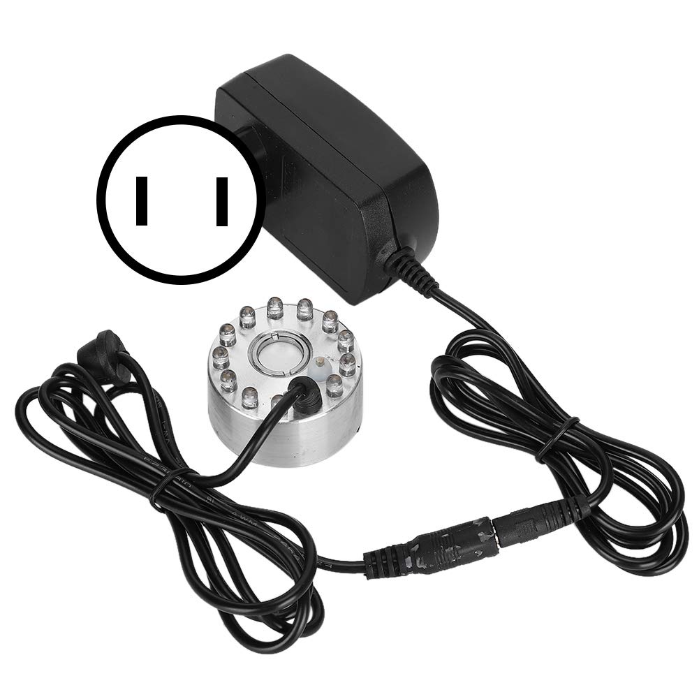 YOUTHINK Water Fountain Mist Maker Ultrasonic with Cold Mist, Cool Humidifier, 12 Lights, Decorative Ornament, for Pond, Fish Tank, Vase, Basin (US Plug 110V)