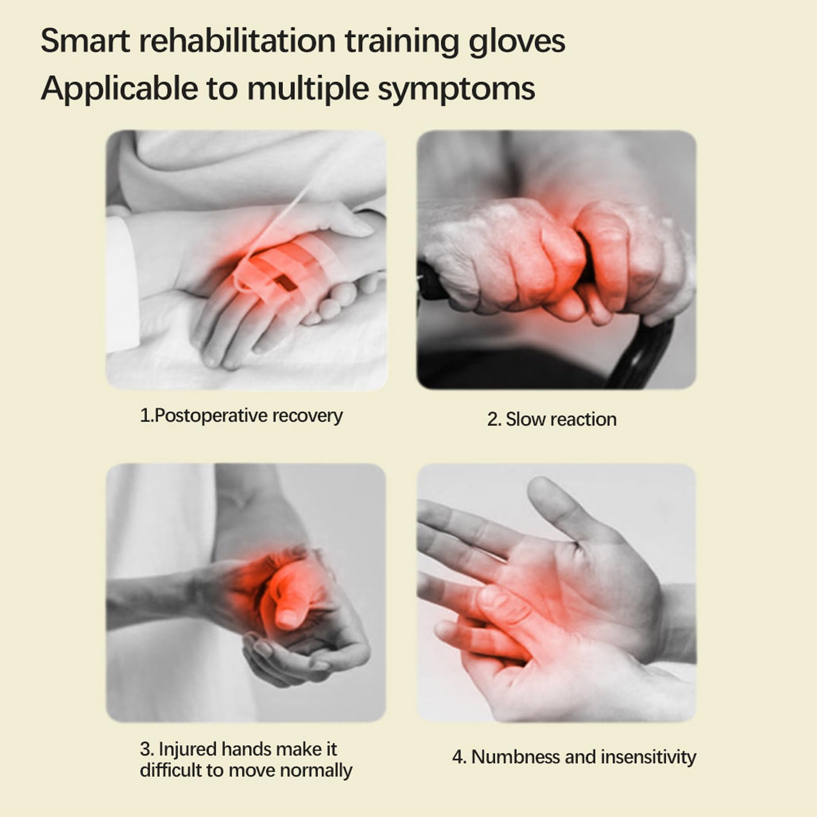 Dispositivo Recuperación Función Mano,Guante de Robot de Rehabilitación,Equipo Recuperación Mano,Artritis y Accidentes Cerebrovasculares,para Pacientes con Parálisis Cerebral(Size:l,Color:izquierda)