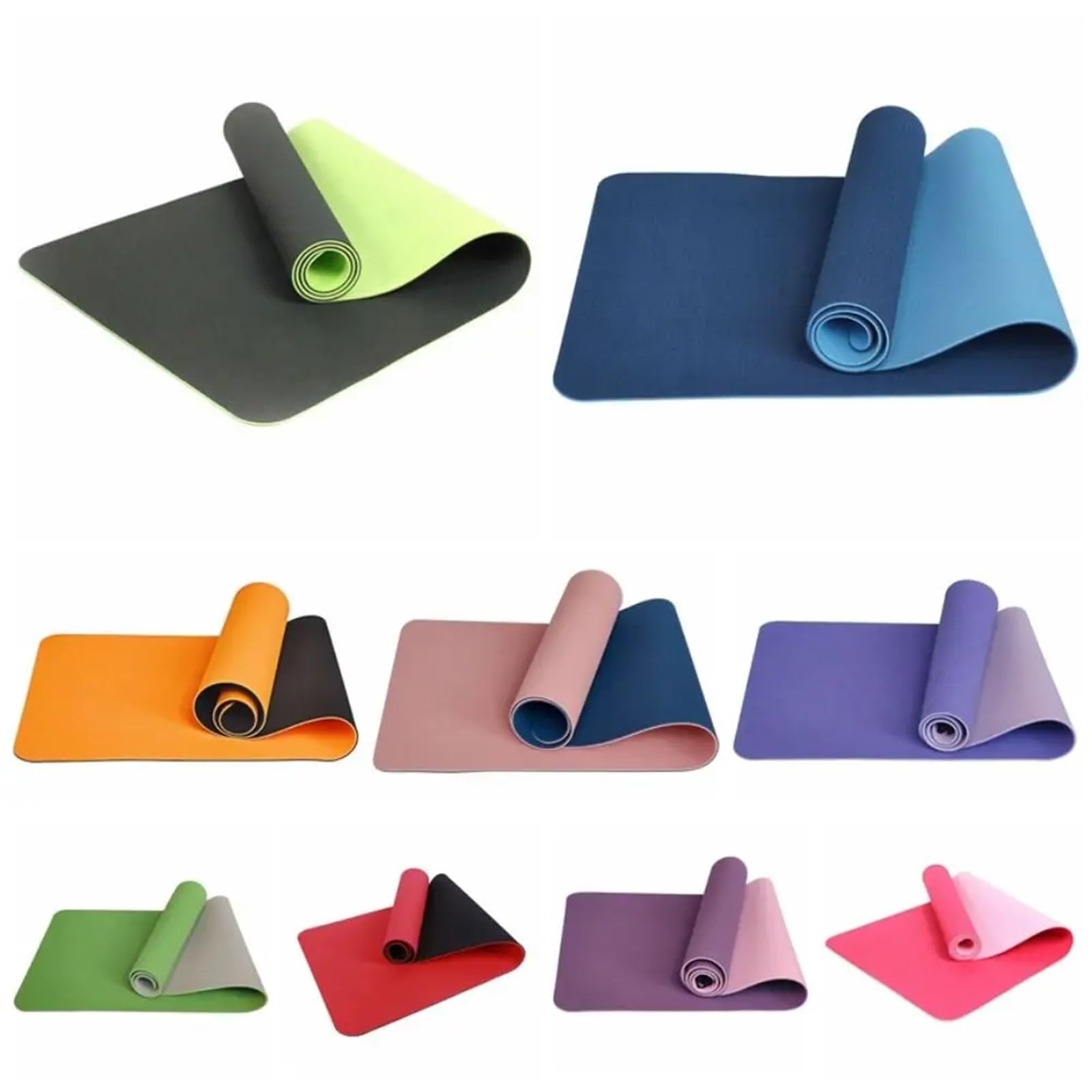 Tappetino per Yoga Tappetino Da Yoga Antiscivolo Pilates Pieghevole Fitness Su Entrambi I Lati Allenamenti Sul Pavimento per la Casa