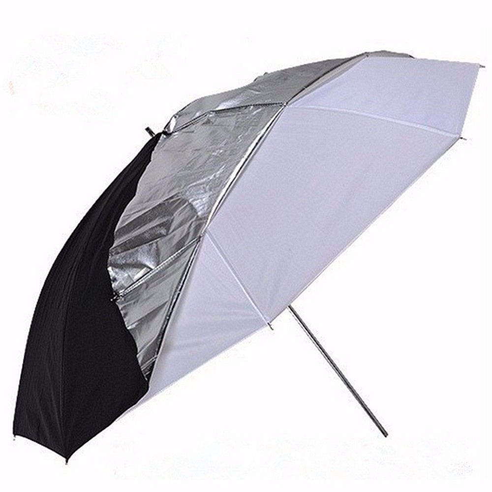 Market&YCY 91cm 36" Parapluie Blanc Noir réfléchissant et translucide à Double Couche, pour éclairage stroboscopique avec Flash de Studio (Parapluie d'évacuation/Double Parapluie)