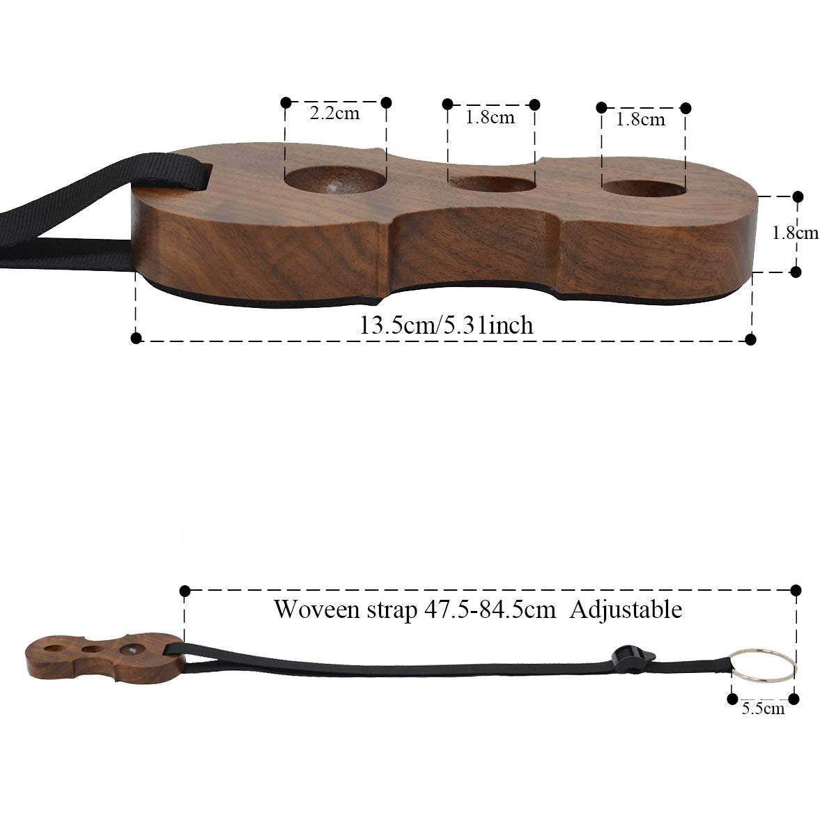 Protector de anclaje antideslizante para violonchelo en forma de violonchelo con 3 agujeros (nogal negro)