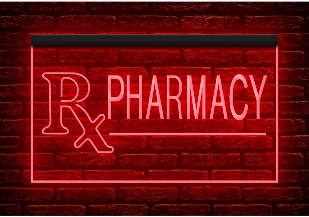 200102 Pharmacy Drugs Pills Mecidine Prescription Shop Store Open Display LED Light Neon Sign (21.5" X 12", 16 Colors By Remote)