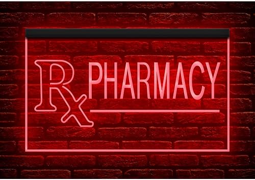 Miniatura 7 de 200102 Farmacia Medicamentos Pastillas Mecidine Tienda de Prescripción Tienda de Pantalla Abierta Luz LED Letrero de Neón (16" X 12", Azul)
