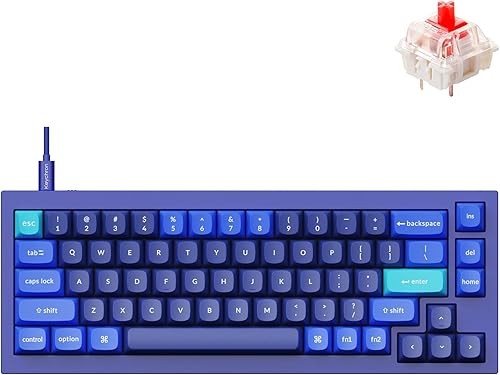 Keychron Q2 Teclado mecánico personalizado con cable, macro programable QMKVIA, aluminio completo, interruptor rojo Gateron G Pro intercambiable en