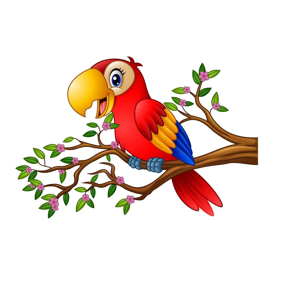 Techgifti Lovely Colorful Parrot with Tree Wall Sticker for Living Room, Bedroom Office, Kids Room (Size - 41 cm X 61 cm) (B0BHT584XC) Amazon Price History, Amazon Price Tracker