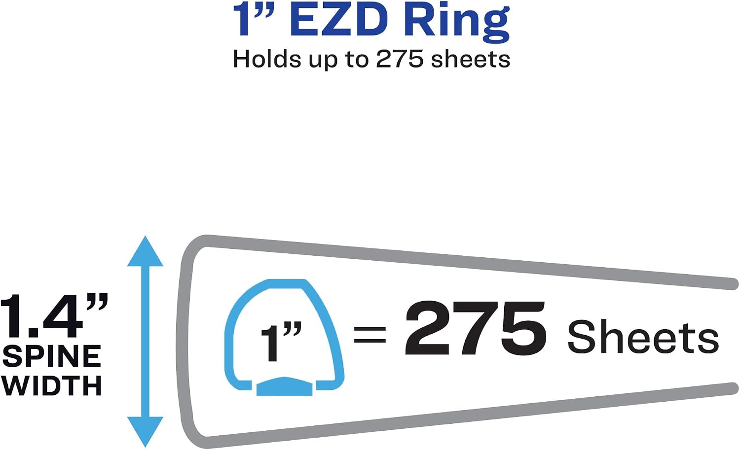 Avery® Durable View 3 Ring Binder, 1" EZD® Rings, 1 Black Binder