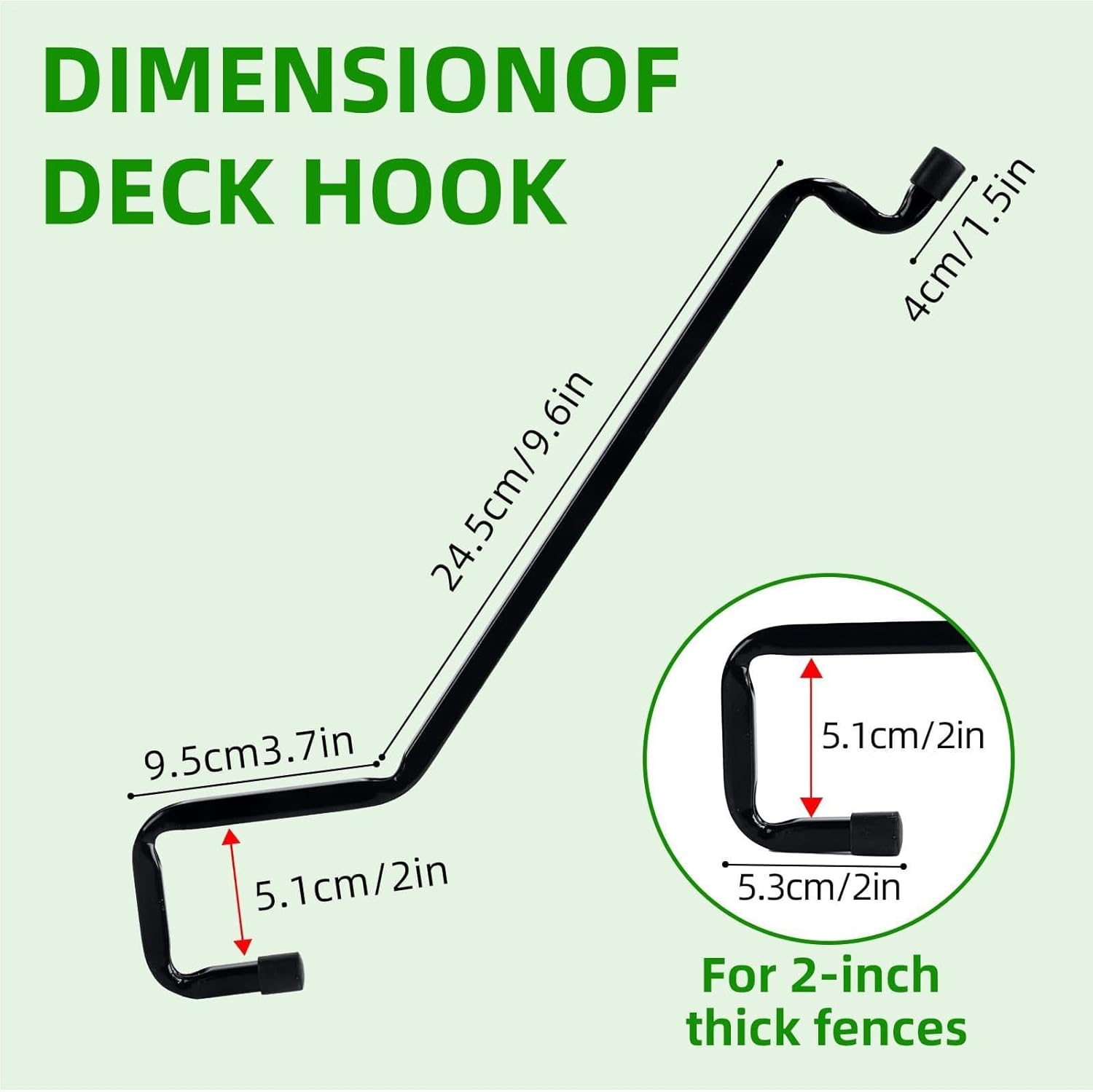 Metal Plant Holder - Railing Hook Set for Decoration | 9.6inch Structure with Secure Grip & Versatile Hanging Solution for Terrace Porch Studio Living Room and Indoor Displays