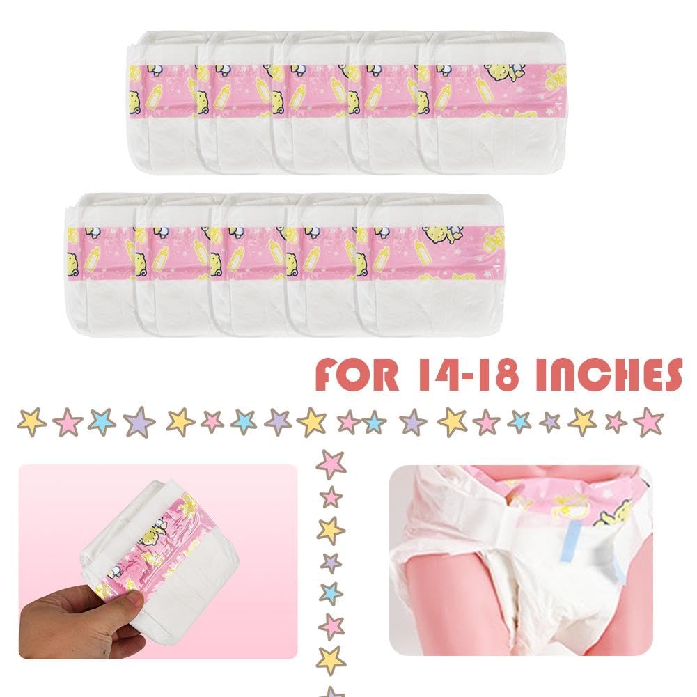 Baby Doll Diapers Pack,10PC Reborn Dolls Diapers Refill for 14~18 Inch Baby Doll Accessories,Reusable Newborn Dipaers,Adjustable Babydoll Underwear Newborn Underpants Accessories — view 3