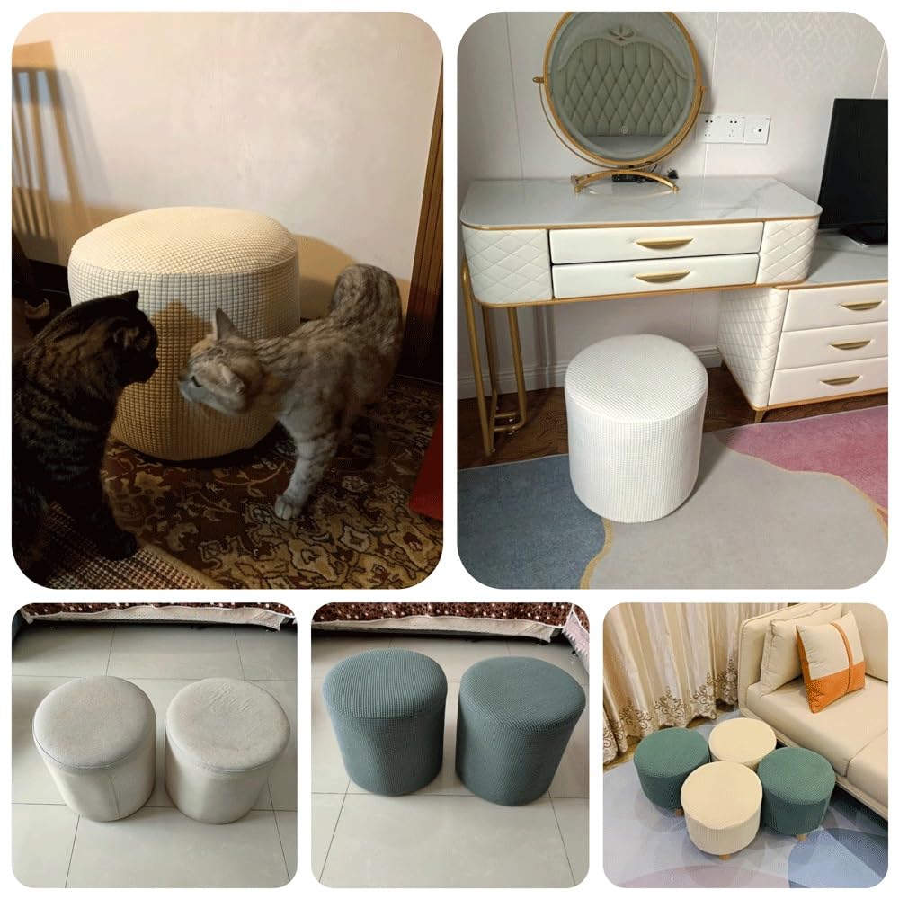 Copri Pouf Elasticizzato - Fodera Lavabile Per Pouf Quadrati E Rettangolari, Motivo A Quadri, Taglia 38x38cm