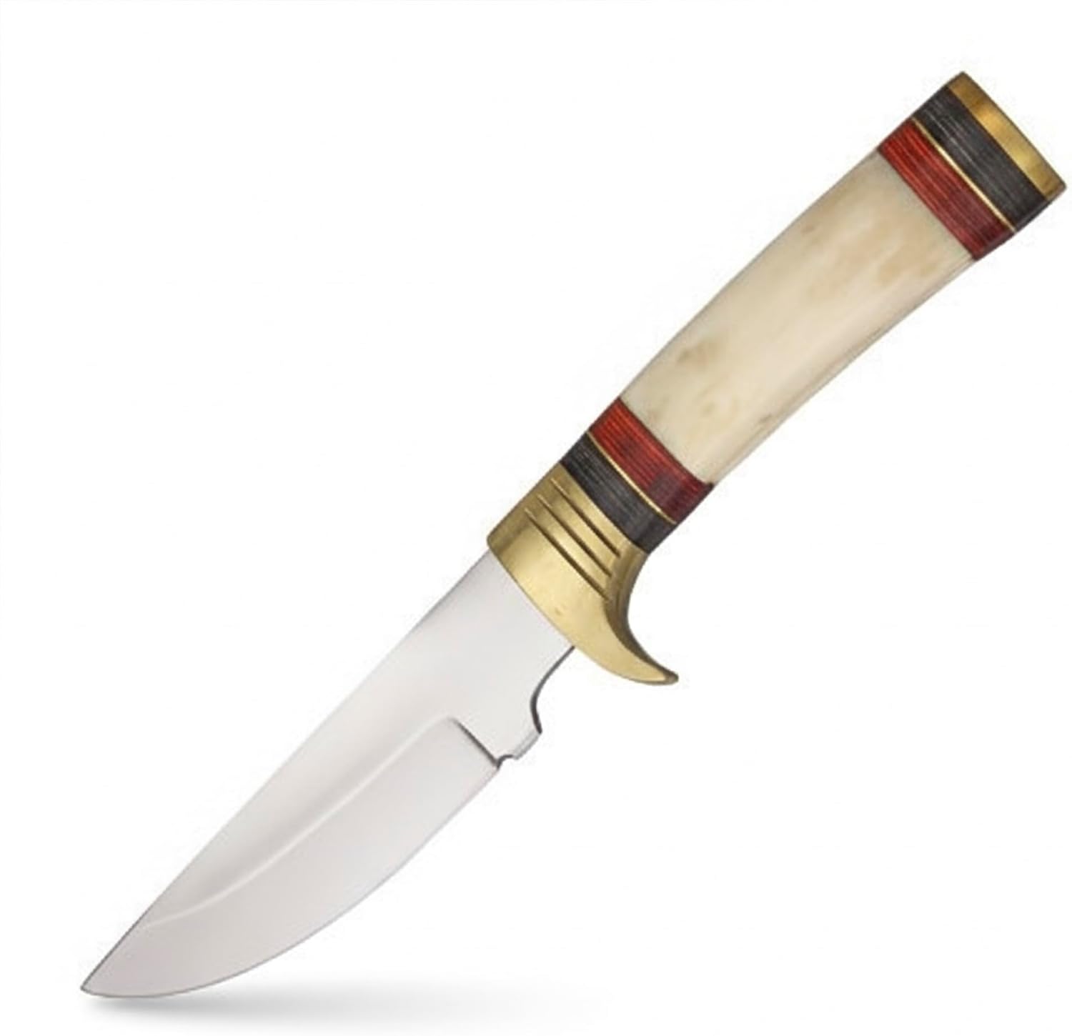 SZCO Full Tang Hunting Knife 9.75 Inch - Classic Hunter Knife with Brown Bone Handle, Stainless Steel Blade & Sheath for Hunting, Cutting & Outdoor uses for Men