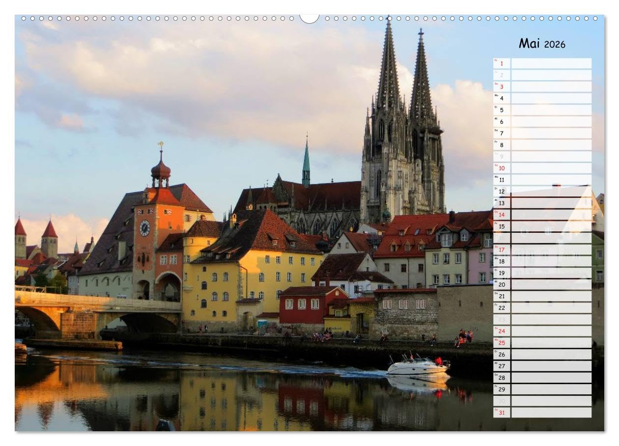 Regensburg erleben (Wandkalender 2026 DIN A2 quer), CALVENDO Monatskalender: Faszinierende Ansichten einer historischen Stadt (CALVENDO Orte)