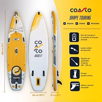 Coasto Argo, Tavola SUP Unisex Adulto, Giallo, 11' : Amazon