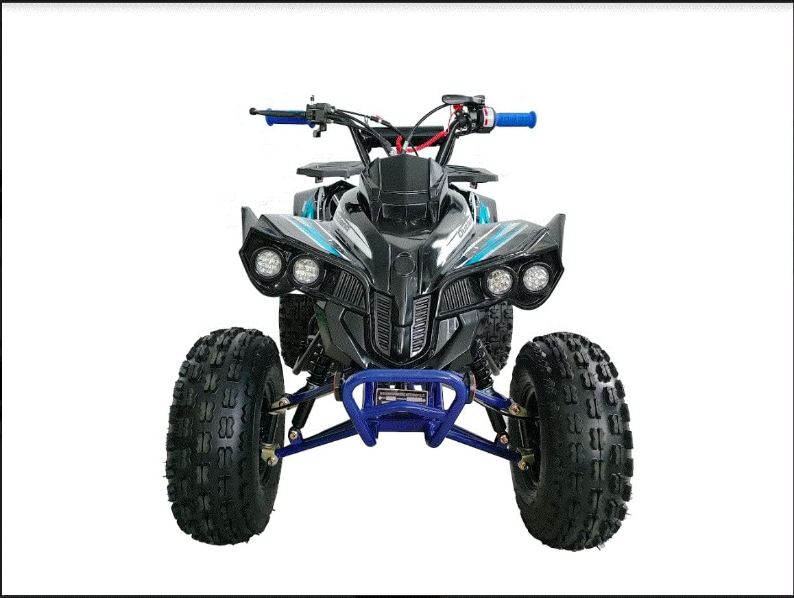 HHH Youth and Adults Fully Automatic 125cc ATV with Reverse, Double LED Headlights, Upgraded Tires and Utility Style 4 Wheeler CT125-8 (Blue) - Large