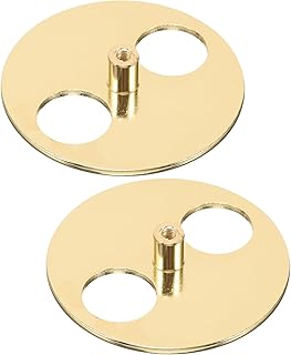 SEWACC 2pcs Music Box Winder Bases Winder Circular Disk Music Box Key Bases Replacement Music Box Parts Golden