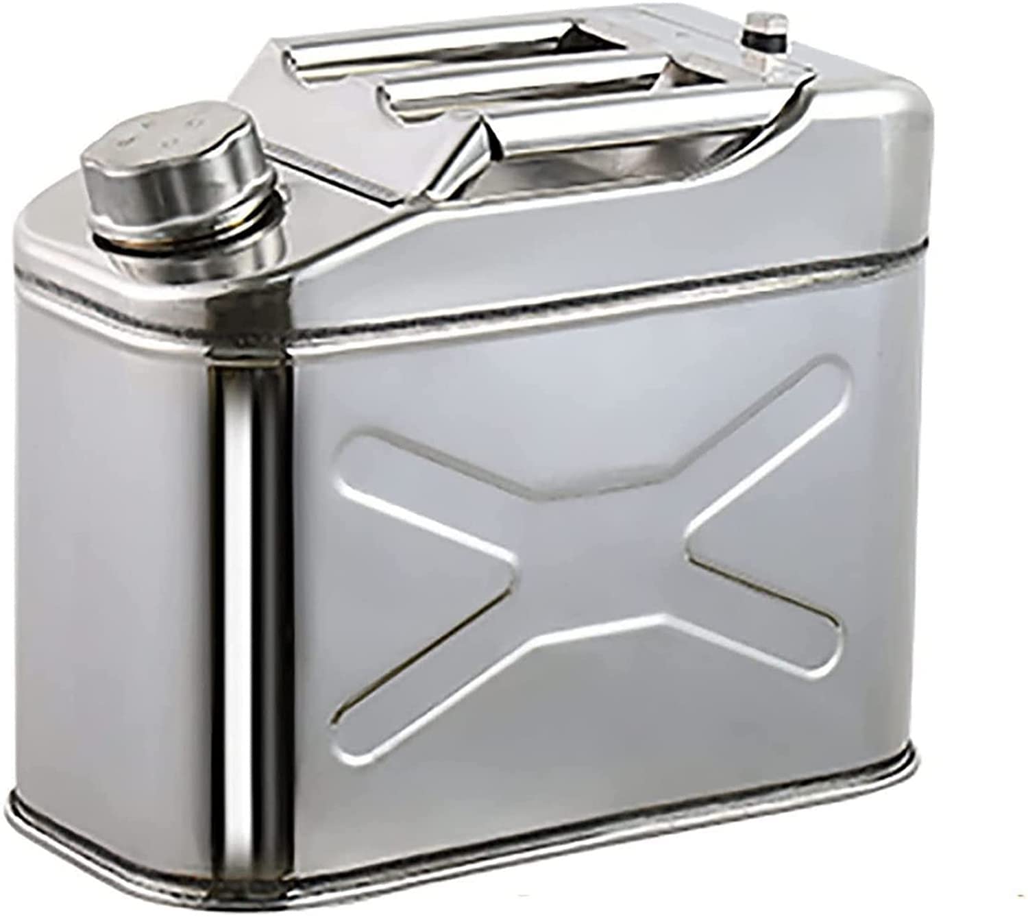 Tanica per Benzina in Metallo da 5/10/15/20 Litri, in Acciaio Inox 304 per Lo stoccaggio di Carburante, Benzina, gasolio, per Moto, Auto, SUV (Colore: A, Dimensioni: 10 l)