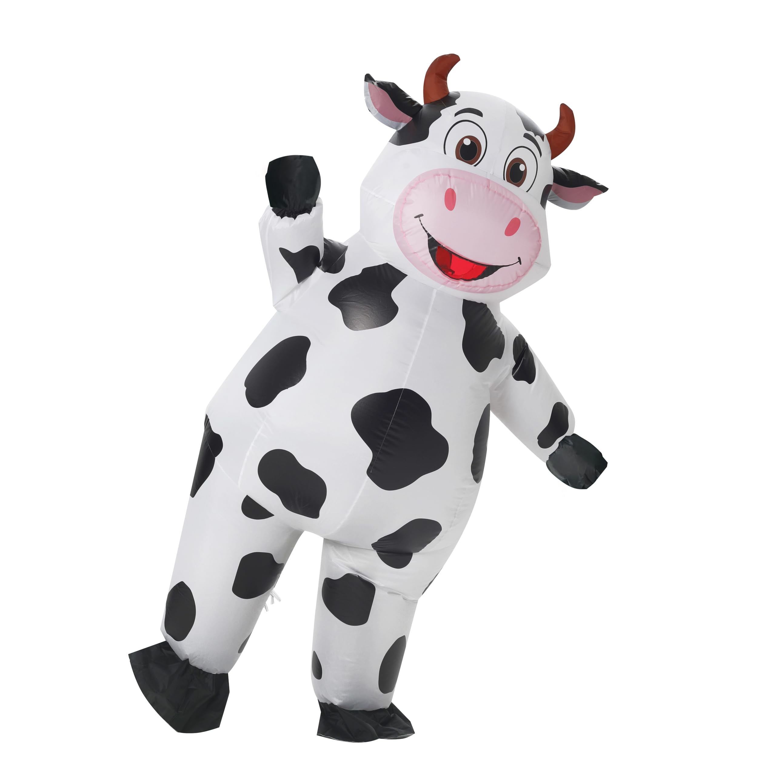 Inflatable Cow Costume,Inflatable Animal Costume,Funny Blow Up Cow Costumes for Adult Party Halloween (Black and White)