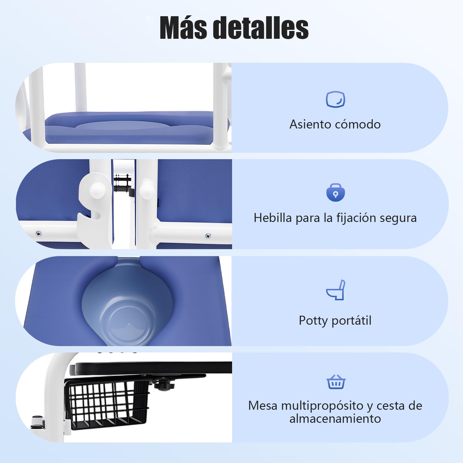 Silla hidráulica de transferencia para pacientes, capacidad de carga de 150 kg, respaldo de apertura de 180°, altura regulable de 41 a 65 cm, elevador de pacientes con mesa, función de aseo, para