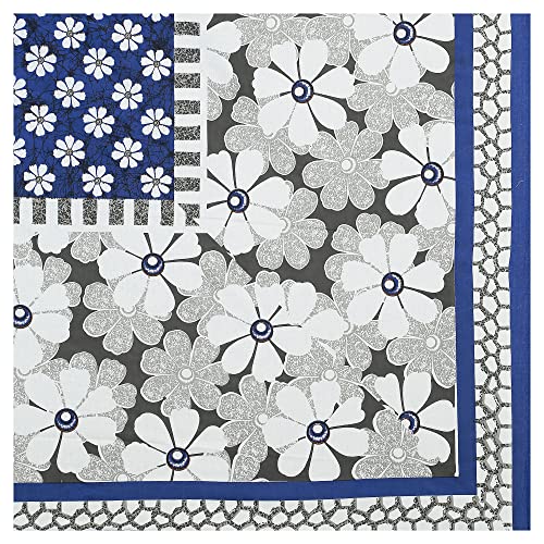 Image of RajasthaniKart Pure 100% Cotton Double Bed Sheet with 2 Pillow Covers (Bedsheet for Double Bed Cotton, Blue,Floral)