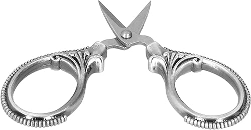 Miniatura 3 de Tijeras de costura de acero inoxidable Tijeras de costura de hilo portátil para bordado a sastre Tijeras de artesanía Cobre antiguo (Plat