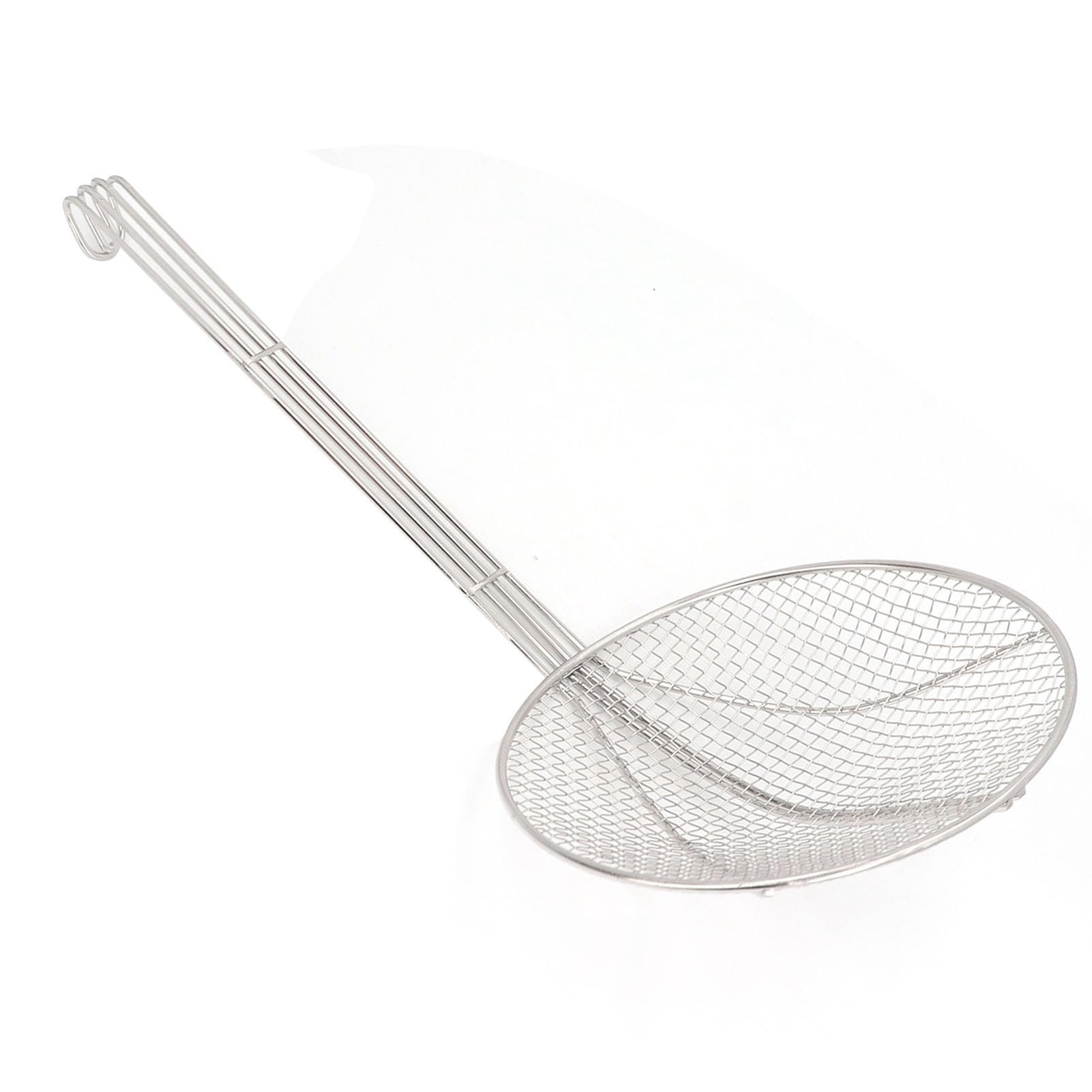 Cuchara espumadera con mango largo de acero inoxidable, colador de alambre de malla fina, cucharón con gancho para cocinar y freír, utensilios de cocina (24CM)