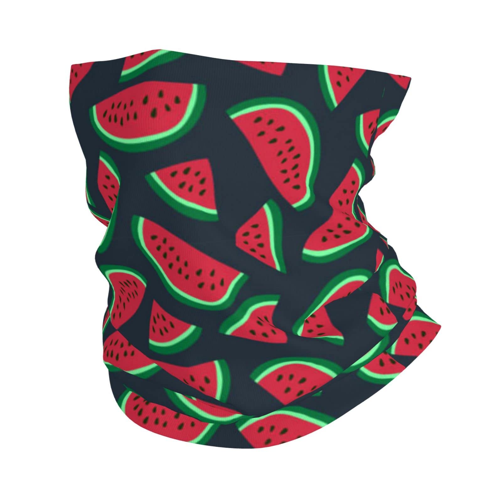 Red Watermelon Printed Headwear Multifunctional Sports Bandana Seamless Headbands Neck Gaiter Headwrap UV Face Mask, White, One Size