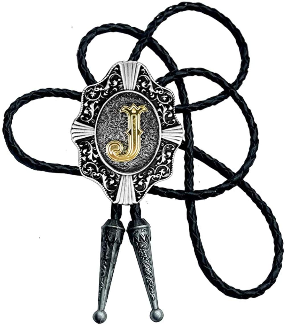 kecol Adult Mens Aalphabet Letter Bolo Tie Necktie Necklace Letter J-picture-24