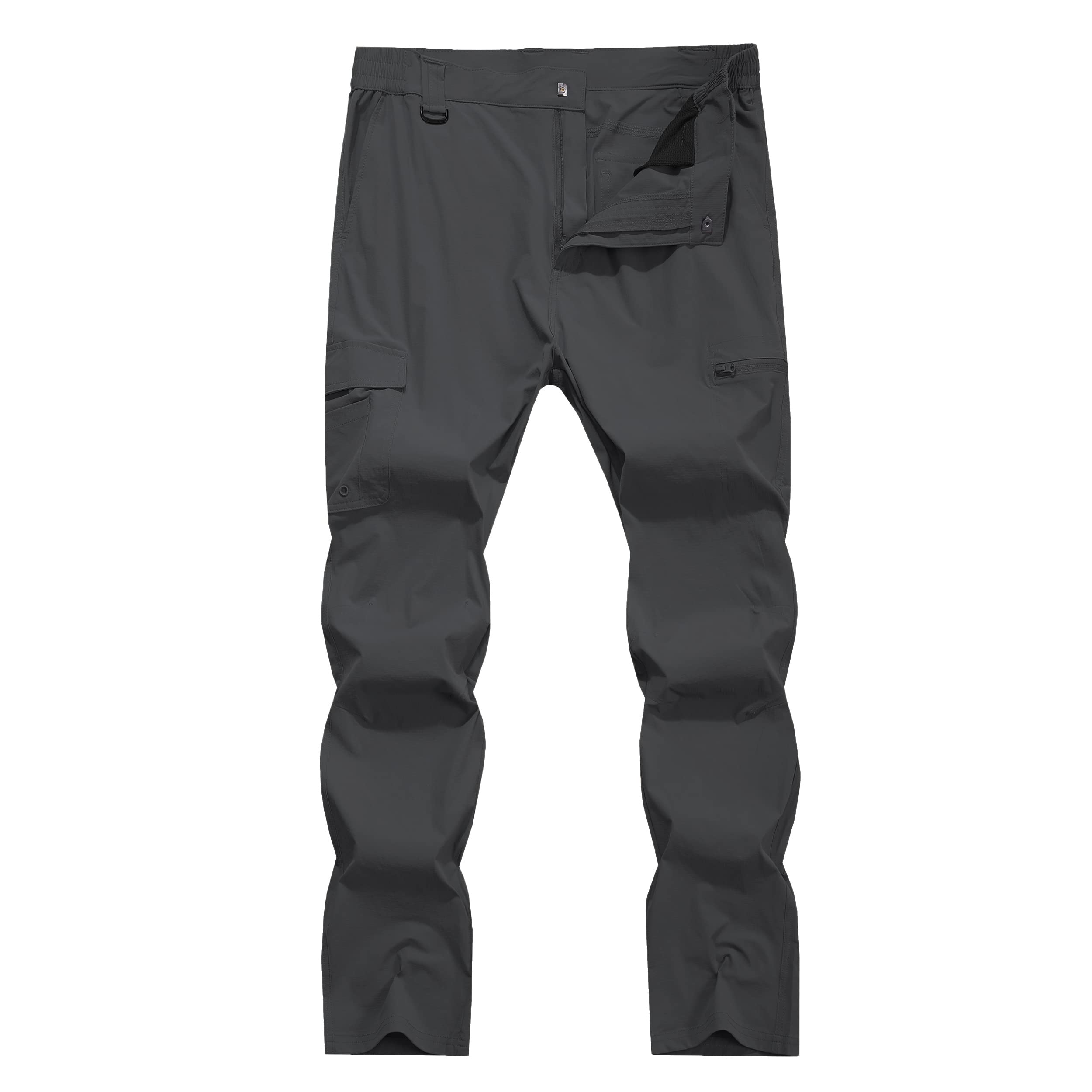 Men's Hiking Cargo Work Pants Waterproof Lightweight Quick Dry Outdoor Fishing Travel Mountain Tactical Pants Dark Gray M
