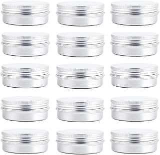24Pcs 60ml/2oz Empty Silver Aluminum Tin Cans Round Metal Cosmetic Sample Jars Storage Containers with Twist Screw Top Lid Travel Tins for Tea Spices Eye Shadow Lip Balms Cream Crafts Jewelry