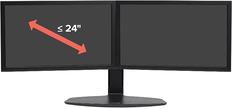 Ergotron Neo-Flex Dual Monitor Stand for Desk, Double VESA Mount for 2 Monitors Up to 24 Inches Black