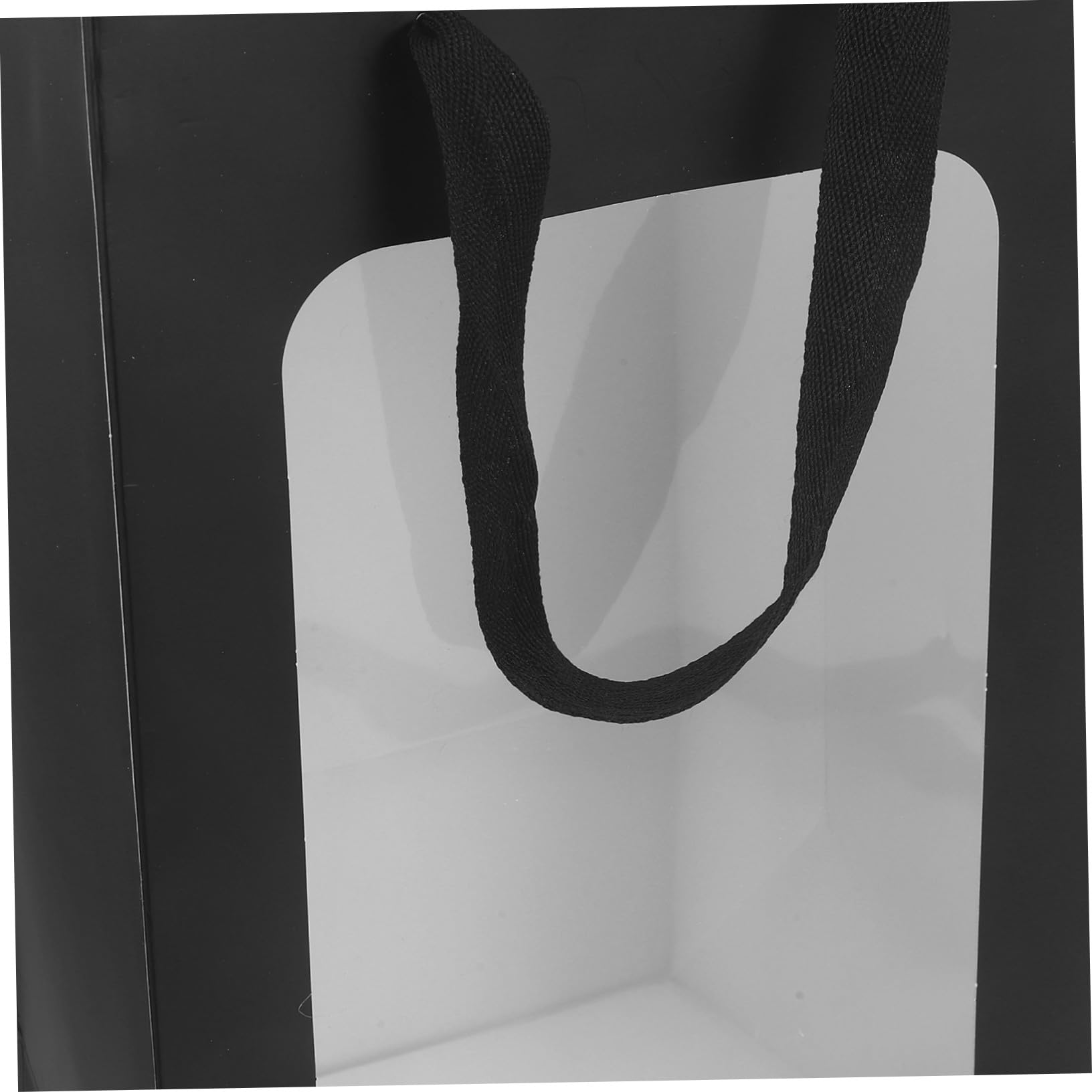 MAGICLULU 10 Stück Geschenktüten aus Papier mit Transparentem Fenster und Henkeln Schwarz Leicht zu Tragen für Geschenke