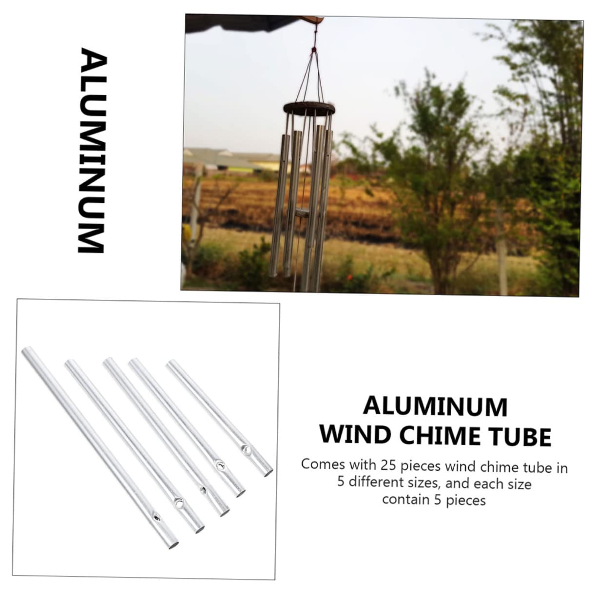 BESPORTBLE 200stücke Aluminium Windspiel Röhren DIY Windspiel Materialien Für Junge Mädchen Kindergarten Bastelbedarf Für Kreative Projekte Und
