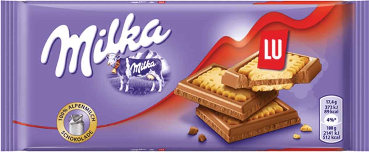 MilkaLu Cookie Milk Chocolate Bar, 3 Ounce (Pack of 18)