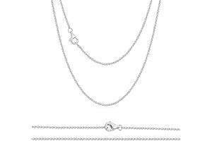 18K White Gold Round Rolo Cable Chain Necklace