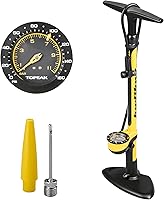 Topeak JoeBlow Sport III Floor Pump: 160 PSI Steel Bike Pump with TwinHead DX5, 3" Gauge, Presta/Schrader Compatible