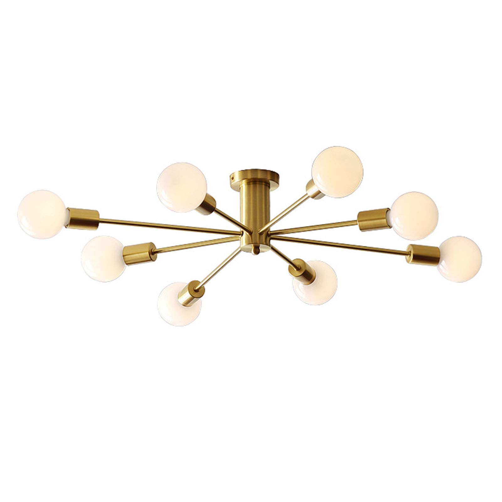 Plafonnier vintage dore 10 lampes pour une salle a manger chic