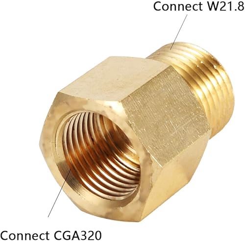 Miniatura 2 de Adaptador W21.8 Cga320 Convertidor de Co2 Adaptador Convertidor Transformador Adaptador para Gas (Convertir W21.8 a CGA320)