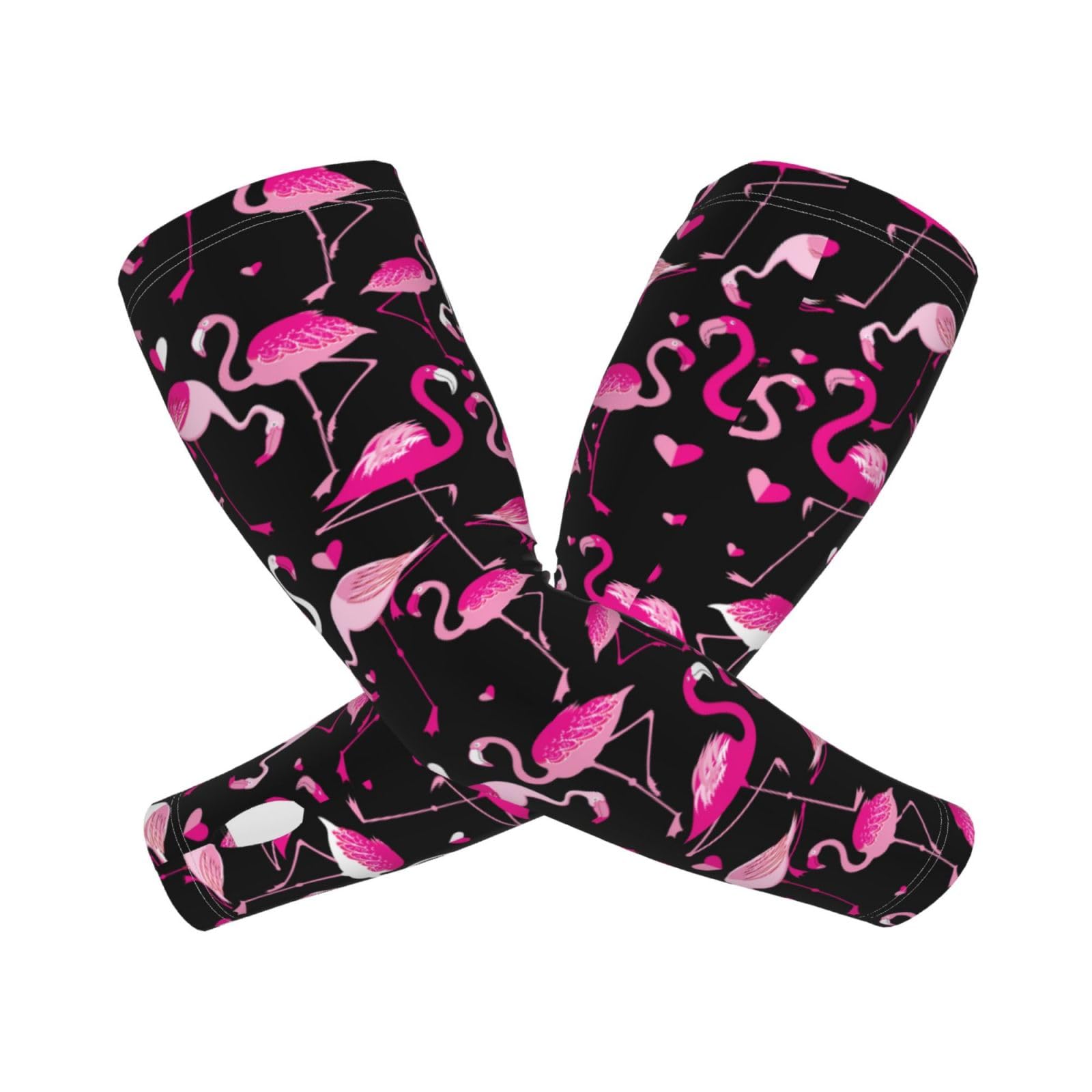 CVFGHJOKC Pink Flamingos Cooling Arm Sleeves For Men & Women Sunscreen Arm Cover With Thumb Holes For Gardening Outdoors Sports Workouts