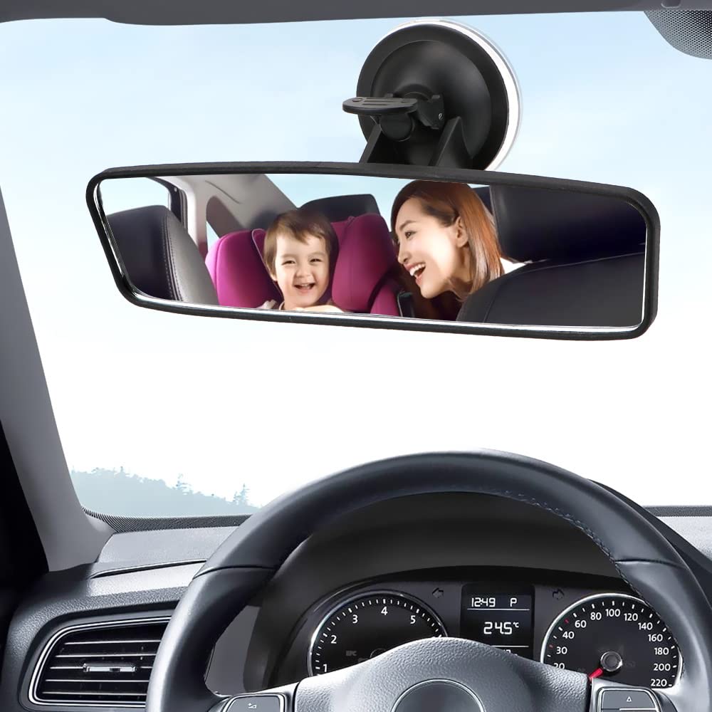Rétroviseur Universel Rétroviseur Intérieur Voiture Universel - 200x60 Mm, Rotatif 360° - Ventouse Puissante, Verre Anti-éclats - Pour Conduite Accompagnée Rétroviseur Universel Voiture