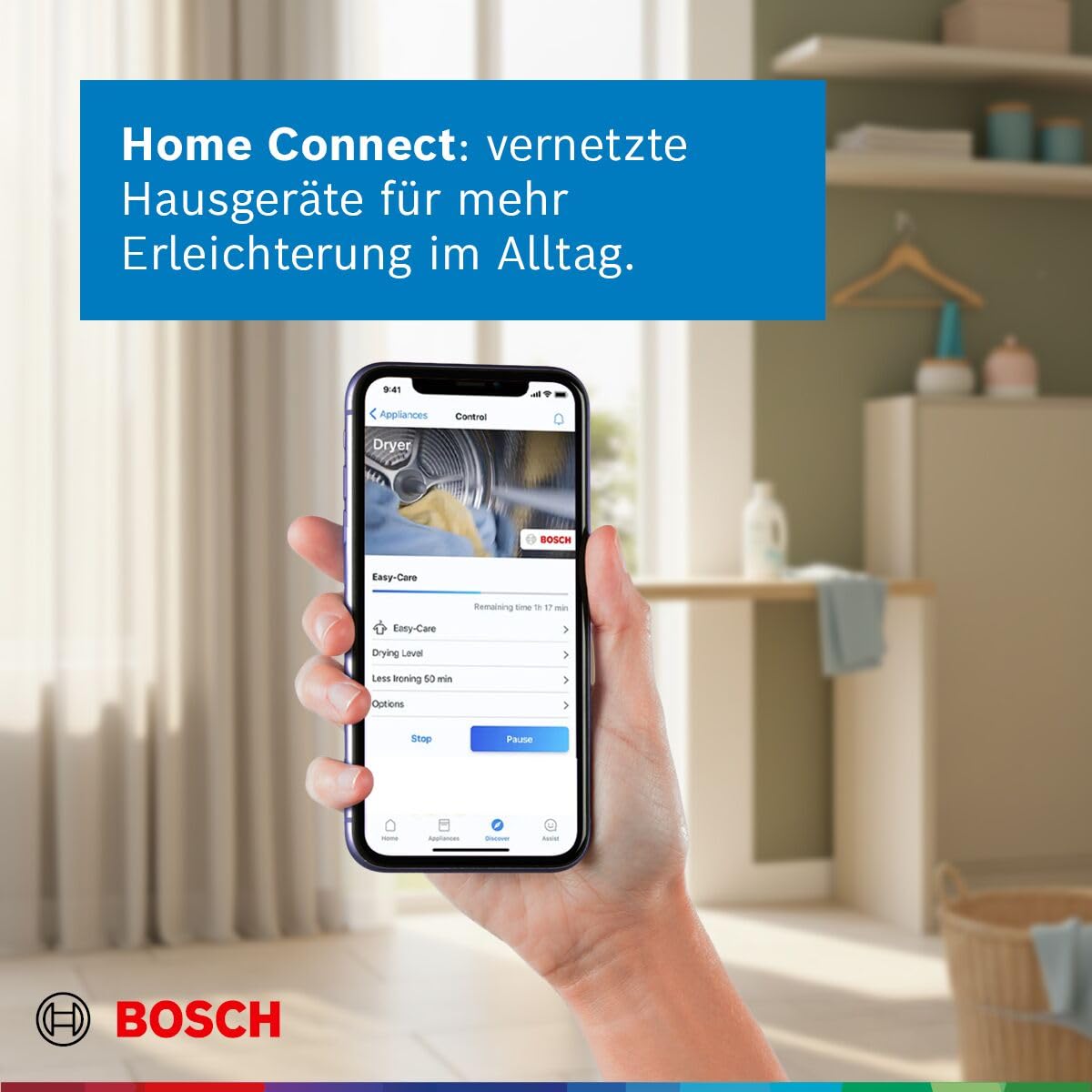 Bosch Serie 8 Wärmepumpentrockner 9 kg WQB245B40 AutoDry SmartDry LED-Display Selbstreinigender Kondensator