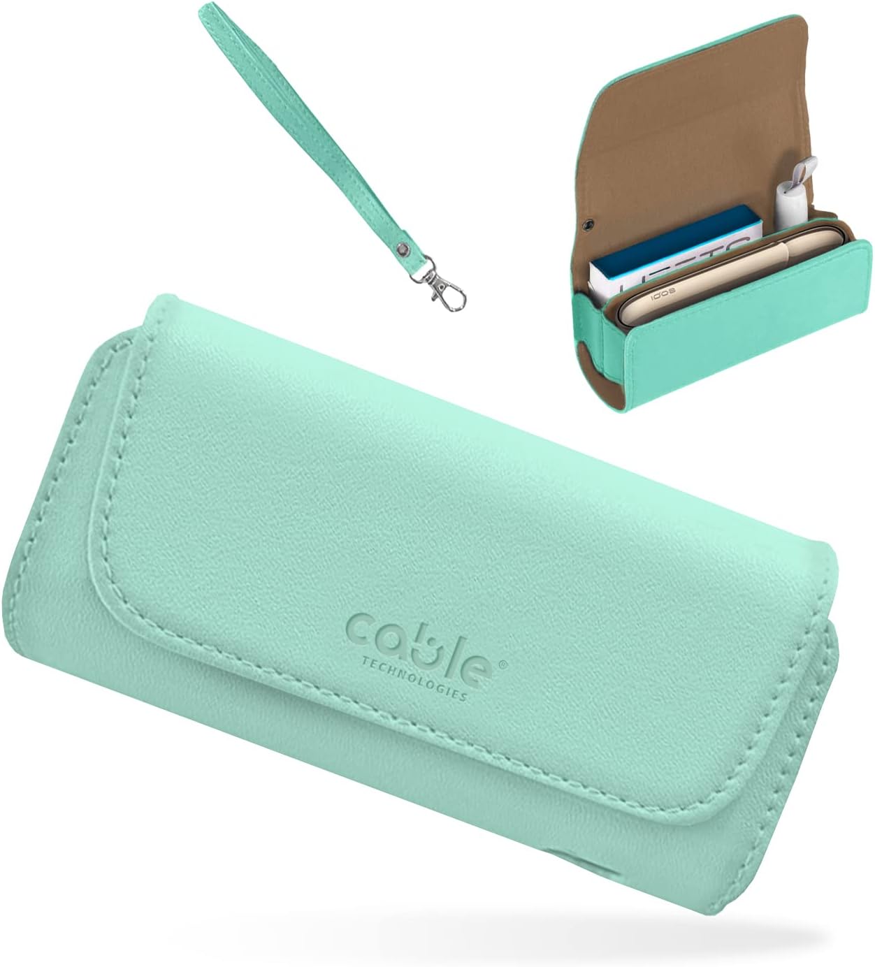 Eco-Leather Case, Compatible with IQOS 3/3 Duo/2.4/2.4 Plus, Canvas and PU Leather Case, Iqos Organizer, Cover/Purse Electronic Cigarette Accessories