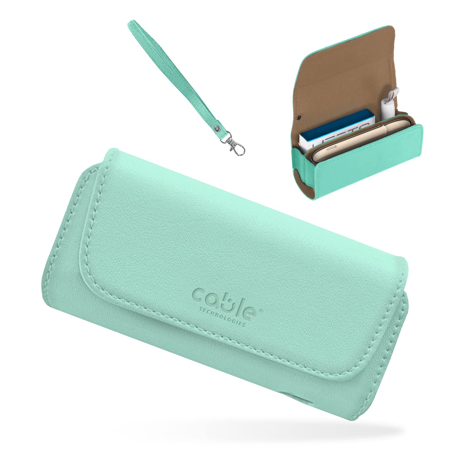 Eco-Leather Case, Compatible with IQOS 3/3 Duo/2.4/2.4 Plus, Canvas and PU Leather Case, Iqos Organizer, Cover/Purse Electronic Cigarette Accessories
